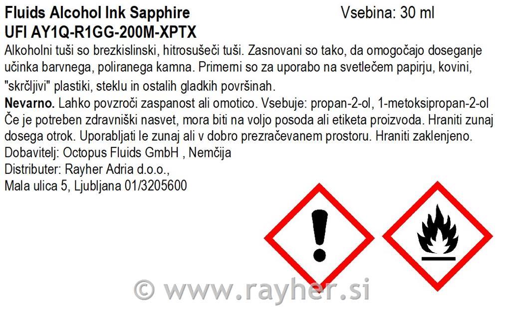 Alchohol Ink Fluids 30 ml, sapphire, translucent colour