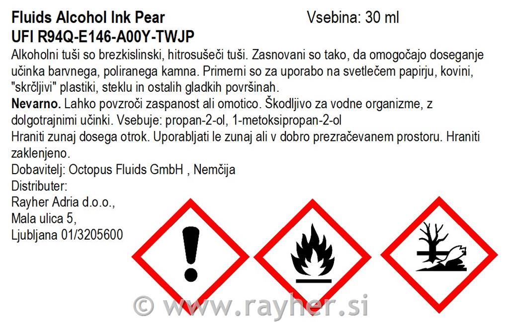 Alkoholni tuš Fluids 30 ml, pear, transparentna boja