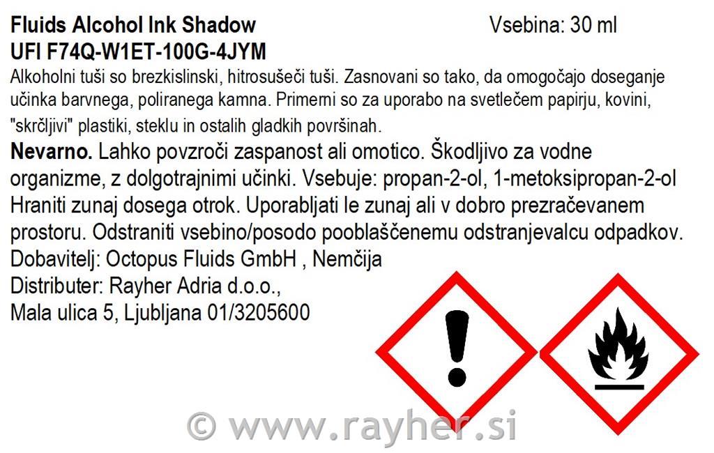 Alkoholni tuš Fluids 30 ml, shadow ,prosojen ton