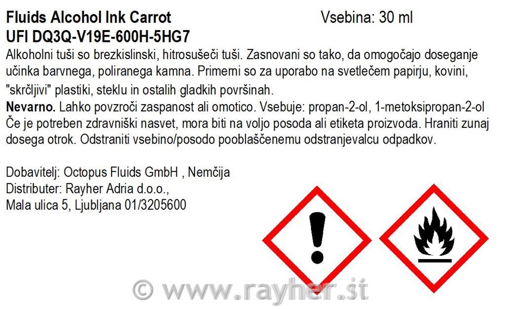 Alkoholni tuš Fluids 30 ml, carrot, transparentna boja
