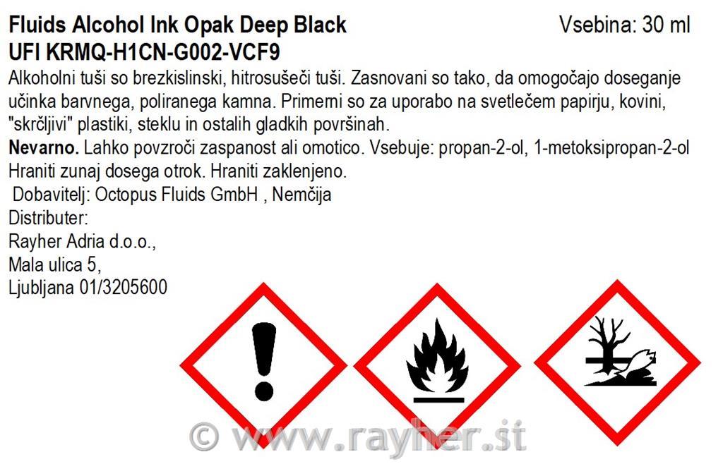 Alkoholni tuš Fluids 30 ml, deep black, pokrivna boja
