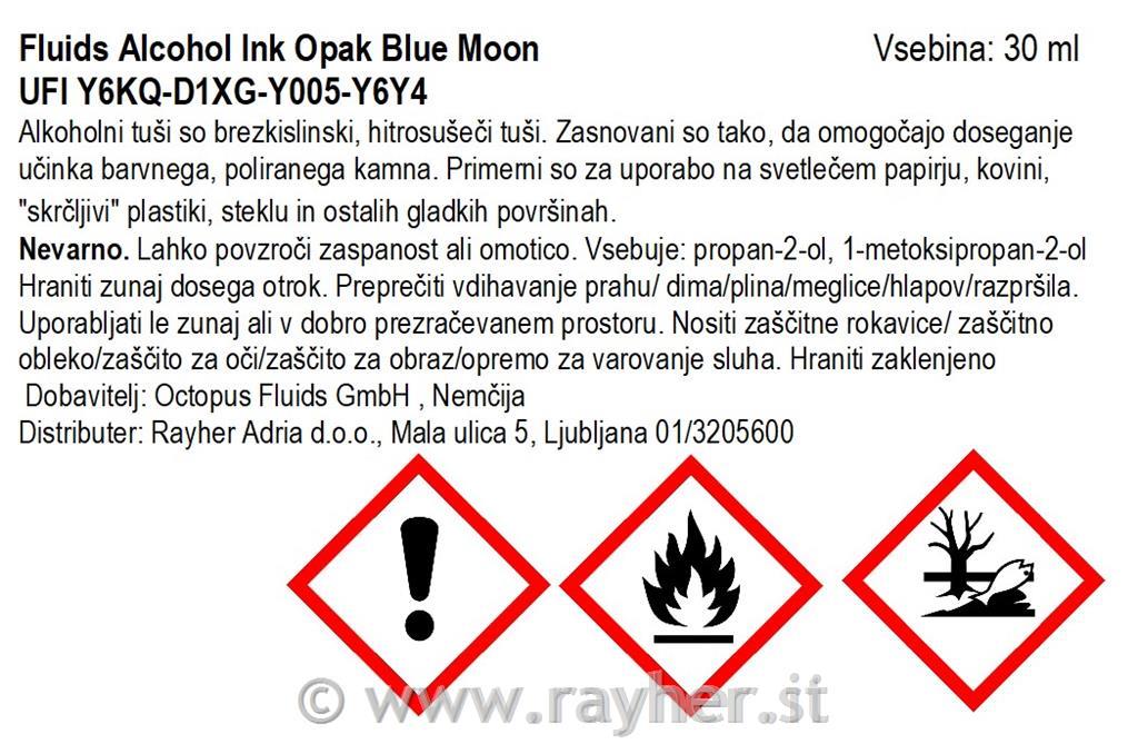 Alkoholni tuš Fluids 30 ml, blue moon, pokrivna boja