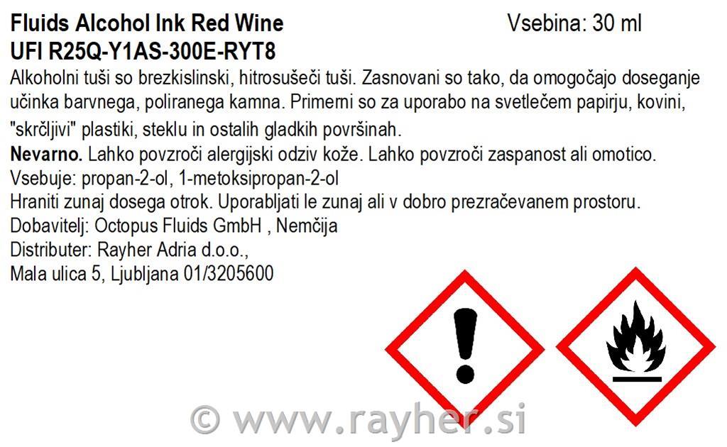 Alkoholni tuš Fluids 30 ml, red wine, transparentna boja