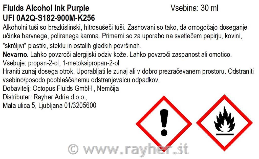 Alkoholni tuš Fluids 30 ml, purple, transparentna boja