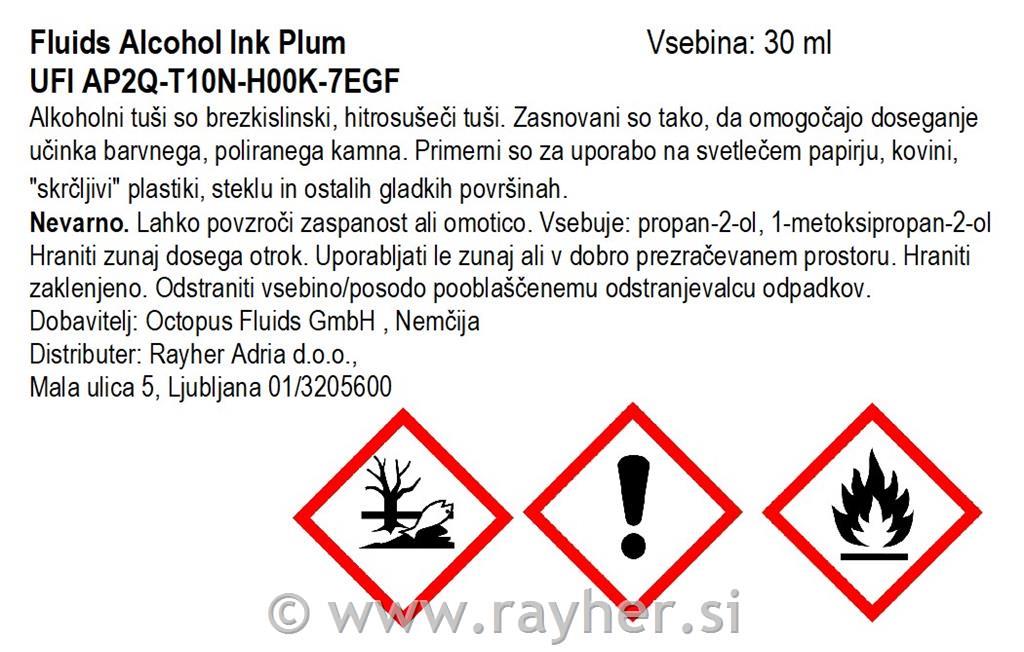 Alkoholni tuš Fluids 30 ml, plum, transparentna boja