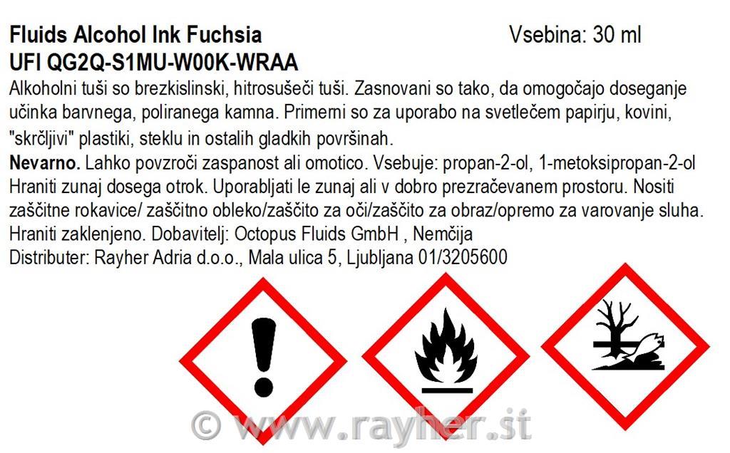 Alkoholni tuš Fluids 30 ml, fuchsia, transparentna boja