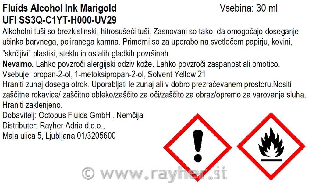 Alchohol Ink Fluids 30 ml, marigold, translucent colour