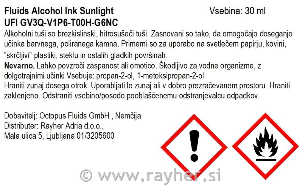 Alchohol Ink Fluids 30 ml, sunlight, translucent colour