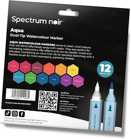 Markeri Spectrum Noir Aqua set 12; Basic Primary