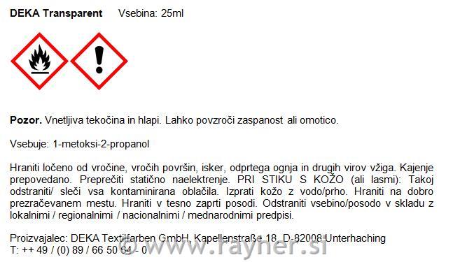 DEKA Transparent 25 ml ružičasta
