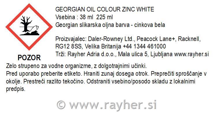 Uljana boja Georgian 38ml, Zinc white