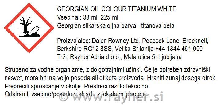 Uljana boja Georgian 225ml, Titanium White