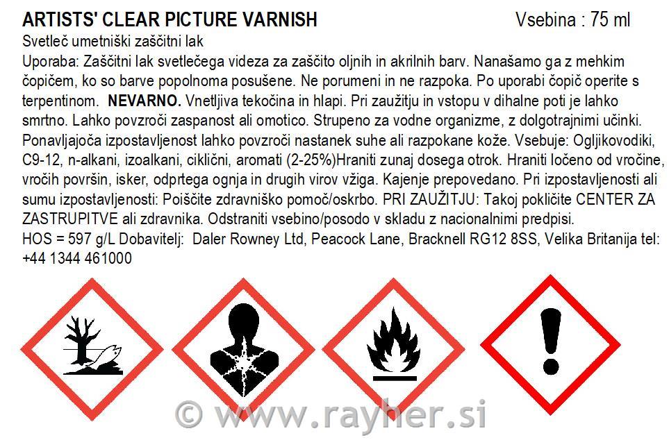 Zaščitni lak za olja svetleč 75 ml