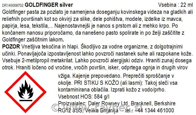 Pozlata Goldfinger 22ml, srebrna