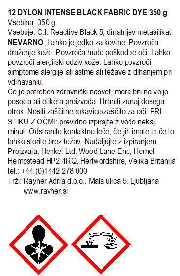 Dylon boja za tekstil, za bojanje u perilici rublja, Intense Black