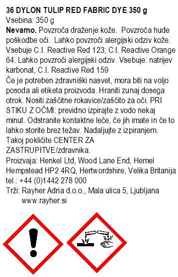 Dylon boja za tekstil, za bojanje u perilici rublja, Tulip Red