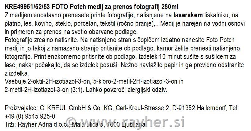 Foto Transfer Potch lak&ljepilo 250 ml