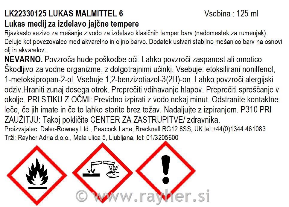 Lukas medij za izradu jajčane tempere125 ml