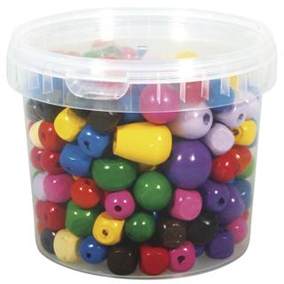 Drvene perle, raznih boja, 16-25 mm o, spremnik 350 g