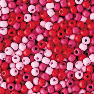 Drvene perle, matirane, 8 mm, crvene, 65kom.