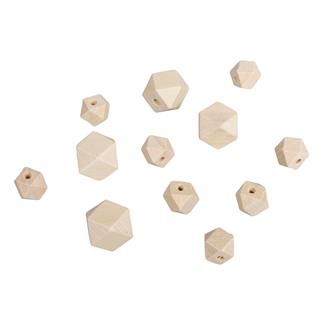 Drvene perle dijamant, prirodne, 4 dimenzije 4 komada o2cm, 8 komada o1.5cm 12 k