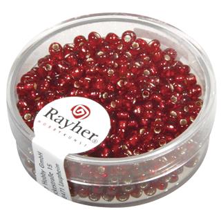 Perle sa središtem srebra, 2.6 mm o, crveno, 16 g