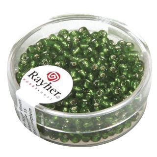 Perle sa središtem srebra, 2.6 mm o, zelene, 16 g