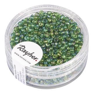 Perle transparent, 2 mm o, zelena, 17g