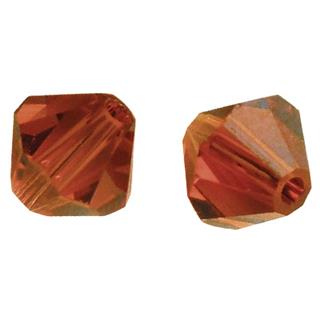 Swarovski brušeni kristal perla, crvenanarančasta, 6 mm o, 12 kom.