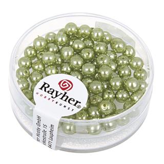 Perle staklo "Renaissance", zeleni žad,oko 4 mm, 85 kom.