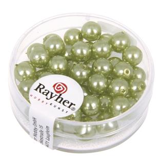 Perle staklo "Renaissance", zeleni žad,oko 4 mm, 85 kom.