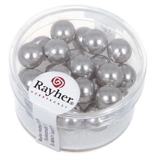 Perle staklo "Renaissance", srebrno siva, oko 8 mm, 25 kom.