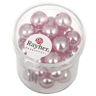Perle staklo "Renaissance",pola prozirno, ružičasto, 10 mm, 35 kom.