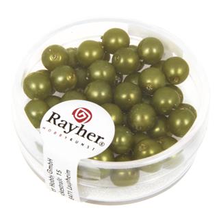 Perle staklo "Renaissance", matirane, zeleno, 6 mm, 45 kom.