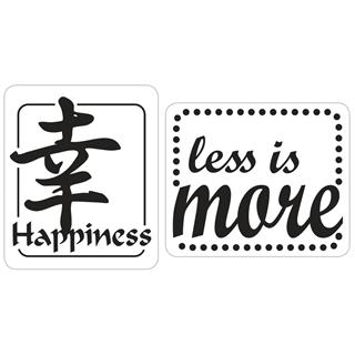 Utisci za kalup: "Happiness", "less is more", 25x30mm, set 2