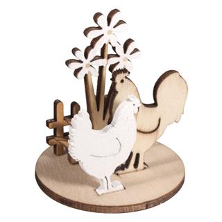 Drveni model, piletine i cvijeća, 4,5-5,5 cm, 2 modela