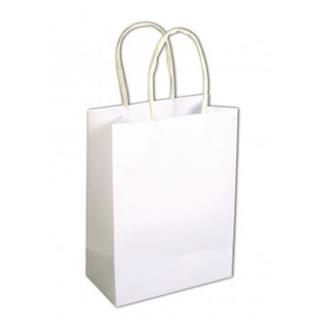 Vrećica s ručkom, bijela, 14x10.5x5.5cm