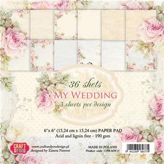 Set papira, 15x15cm,My Wedding, set 24